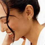 Revere dainty opal stud earrings gold plated, UK version