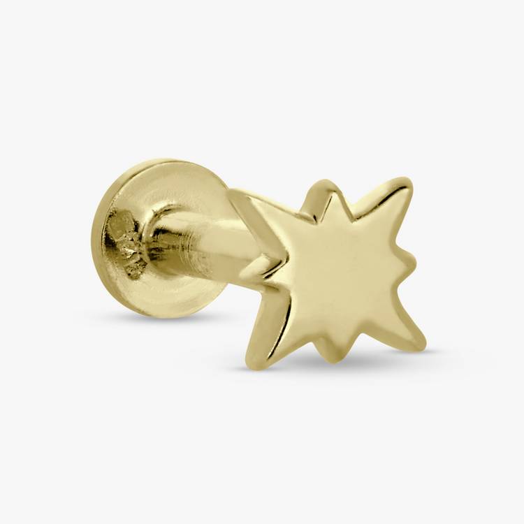 Revere gold plated silver star flatback earring, imported from the UK