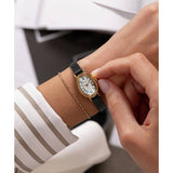 Timex Cavatina watch white dial black leather strap - British product
