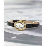 Timex Cavatina watch white dial black leather strap - British product