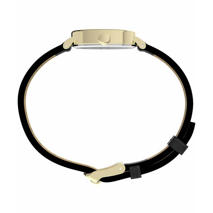 Timex Cavatina watch white dial black leather strap - British product