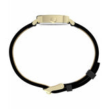 Timex Cavatina watch white dial black leather strap - British product