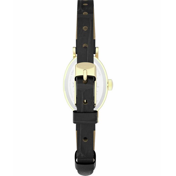 Timex Cavatina watch white dial black leather strap - British product