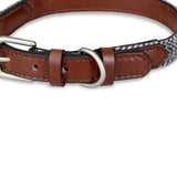 Petface herringbone leather dog collar small, imported from the UK