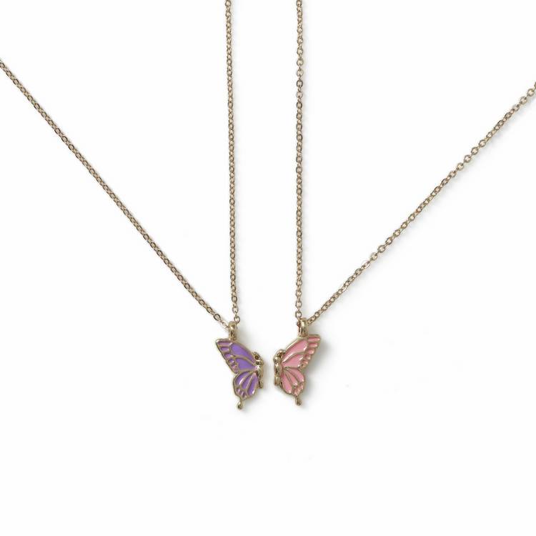 Flitzy Kids butterfly charm necklace set of 2, imported from the UK