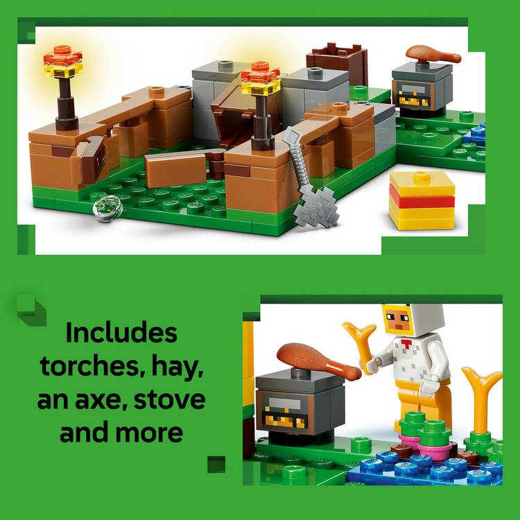 LEGO Minecraft Chicken Farm toy 233 pieces, UK version