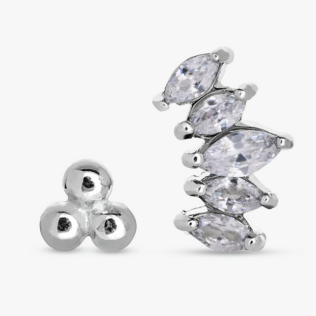 Revere flatback stud earrings with cubic zirconia stones (British brand)