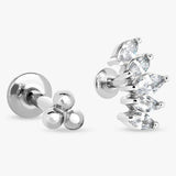 Revere flatback stud earrings with cubic zirconia stones (British brand)