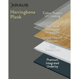 Kraus vinyl flooring herringbone 2.34m2, imported from the UK