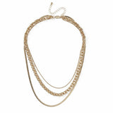 Freedom gold-tone chunky paperlink layered chain necklace, imported from the UK