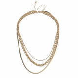 Freedom gold-tone chunky paperlink layered chain necklace, imported from the UK