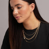 Freedom gold-tone chunky paperlink layered chain necklace, imported from the UK