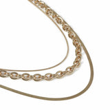 Freedom gold-tone chunky paperlink layered chain necklace, imported from the UK