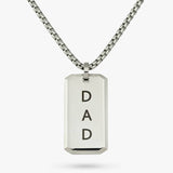 Revere dog tag pendant DAD 60cm chain, UK version