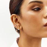 Revere gold plated drop huggie earrings, imported from the UK