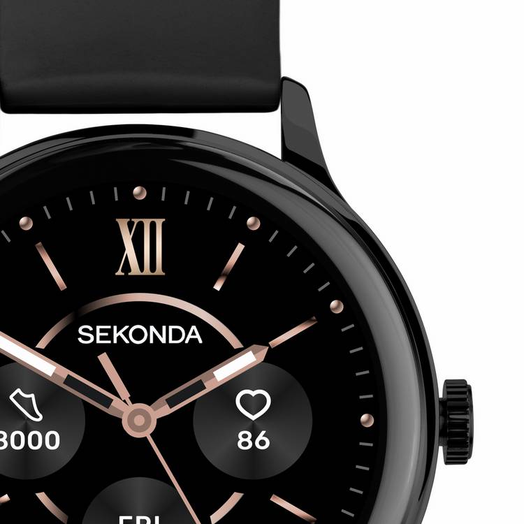 Sekonda Flex Plus smart watch with black silicone strap, UK version