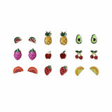Flitzy kids fruit stud earrings set with 5mm studs, UK version
