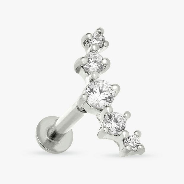 Revere crescent flatback earring sterling silver - British product