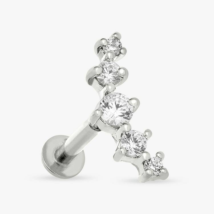 Revere crescent flatback earring sterling silver - British product