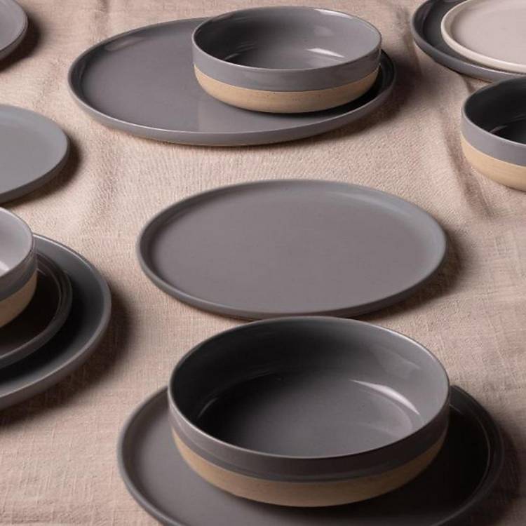 Elle Home grey ceramic dinner set 18 piece - British brand