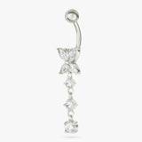 Argos Revere Surgical Steel Cubic Zirconia Flower Belly Bar 10mm- Buy online at McGrocer