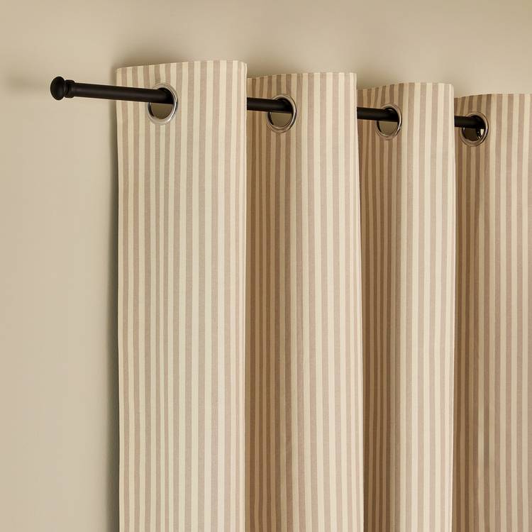 Habitat blackout curtains stripe latte 117x137cm (British brand)