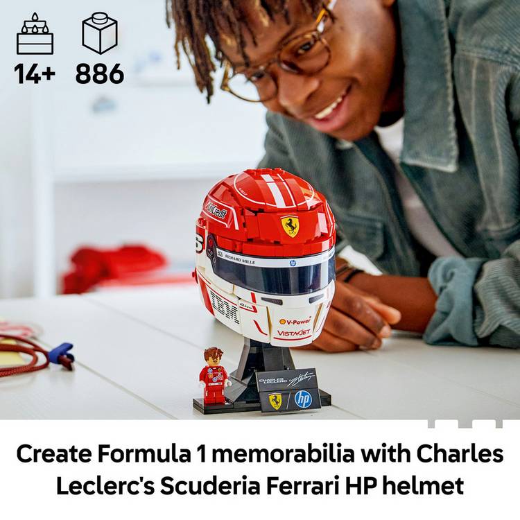 LEGO Ferrari Charles Leclerc helmet building set 43014 (British brand)