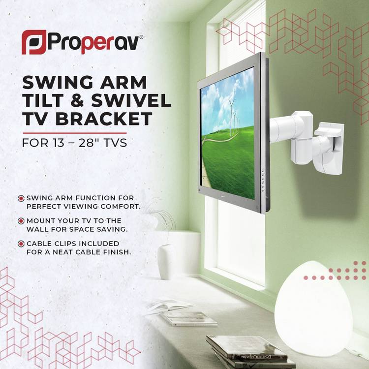 ProperAV tilt and swivel TV wall bracket 13-28 inches (British brand)