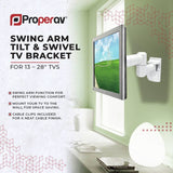 ProperAV tilt and swivel TV wall bracket 13-28 inches (British brand)
