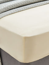 Laura Ashley Cream 400 Thread Count 100% Cotton Fitted Bed Sheet