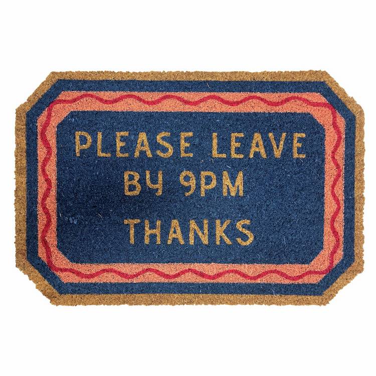 Mighty Mats doormat Please Leave by 9PM blue 40x60cm - British product