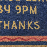 Mighty Mats doormat Please Leave by 9PM blue 40x60cm - British product