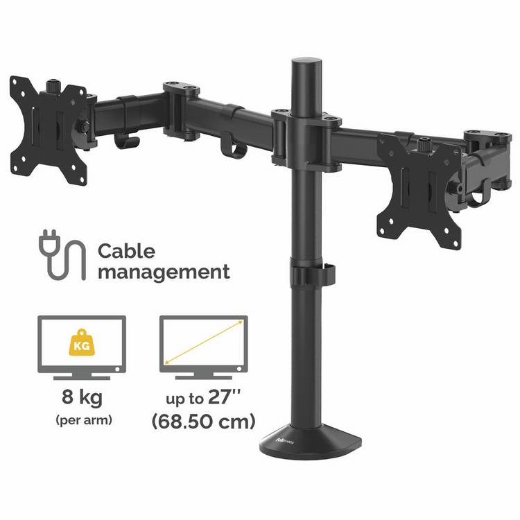 Fellowes Reflex dual monitor arm for 27 inch monitors, UK version