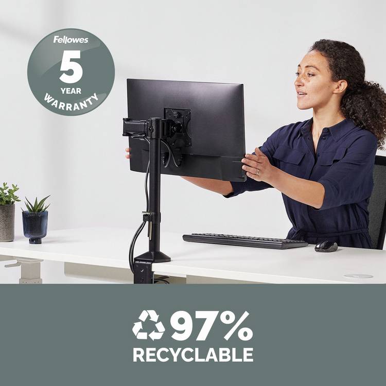 Fellowes Reflex single monitor arm for 32 inch displays (British brand)