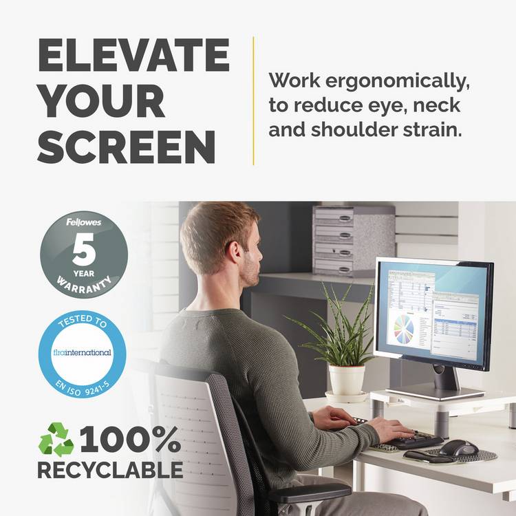 Fellowes monitor stand white for 21 inch displays - British product