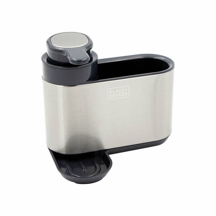 Black+Decker sink tidy with dispenser stainless steel compact - British product