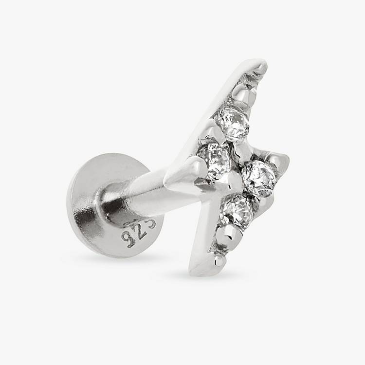 Revere sterling silver lightning bolt stud earring (British brand)