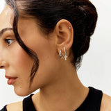 Revere sterling silver lightning bolt stud earring (British brand)
