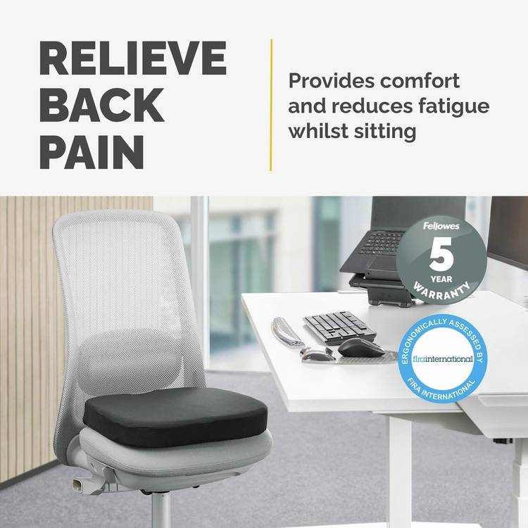 Fellowes seat cushion with coccyx cutout 43cm - British product