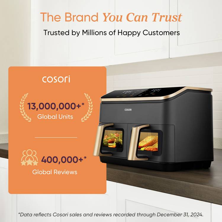 COSORI Dual Basket Air Fryer 8.5L black kitchen, UK version