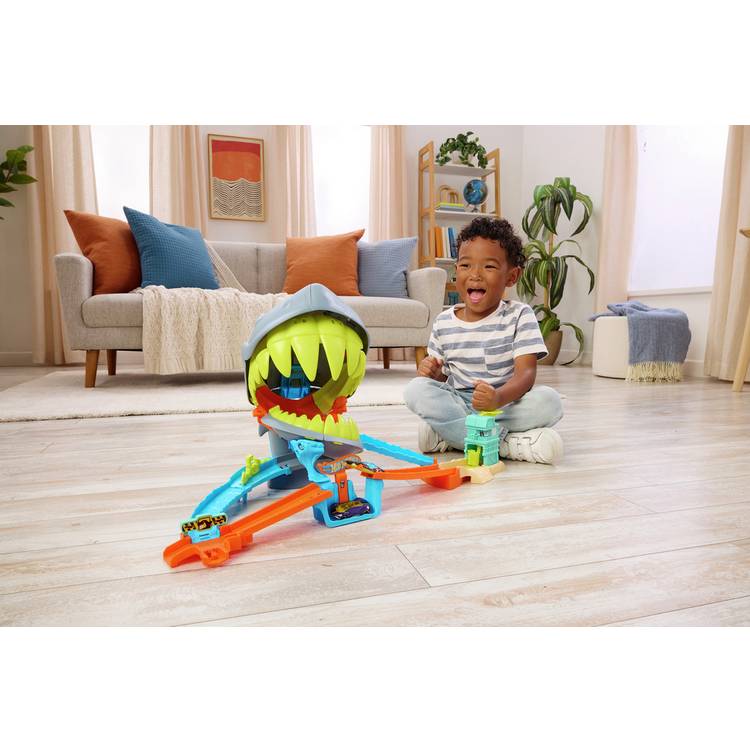 Hot Wheels Shark Chomp Beach Playset die-cast car toy, imported from the UK
