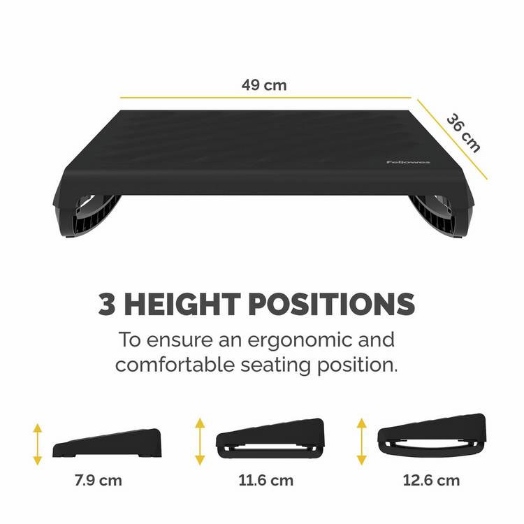 Fellowes Breyta foot rest black with textured surface, UK version