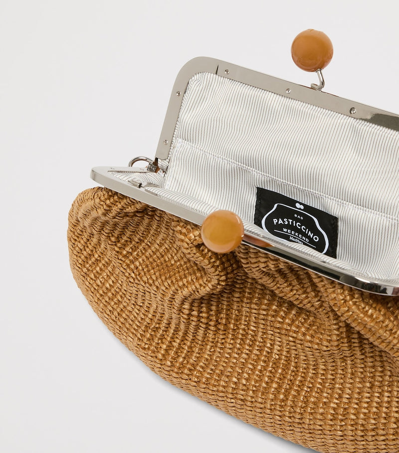 Weekend Max Mara woven Pasticcino clutch bag 21cm (British brand)