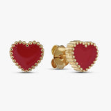 Argos Revere 9ct Gold Plated Fuchsia Enamel Small Heart Stud Earrings- Buy online at McGrocer