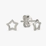 Revere sterling silver open star stud earrings (British brand)