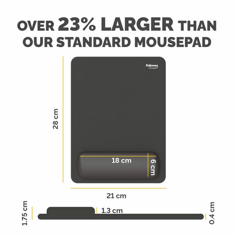 Fellowes Breyta XL mousepad wrist rest black - British product