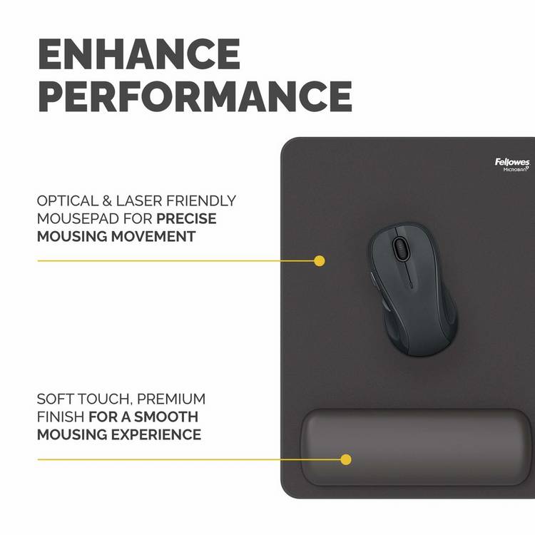 Fellowes Breyta XL mousepad wrist rest black - British product