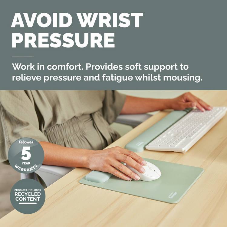 Fellowes Breyta XL mousepad wrist rest Sage (British brand)