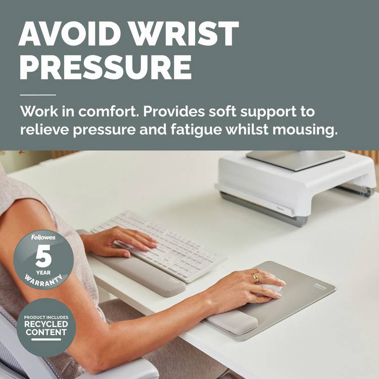 Fellowes Breyta XL mousepad wrist rest Sand size L28xW21cm (British brand)