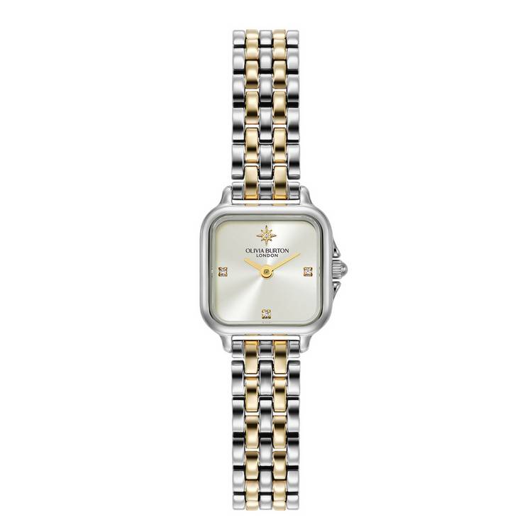 Olivia Burton Mini Grosvenor stainless steel watch, imported from the UK